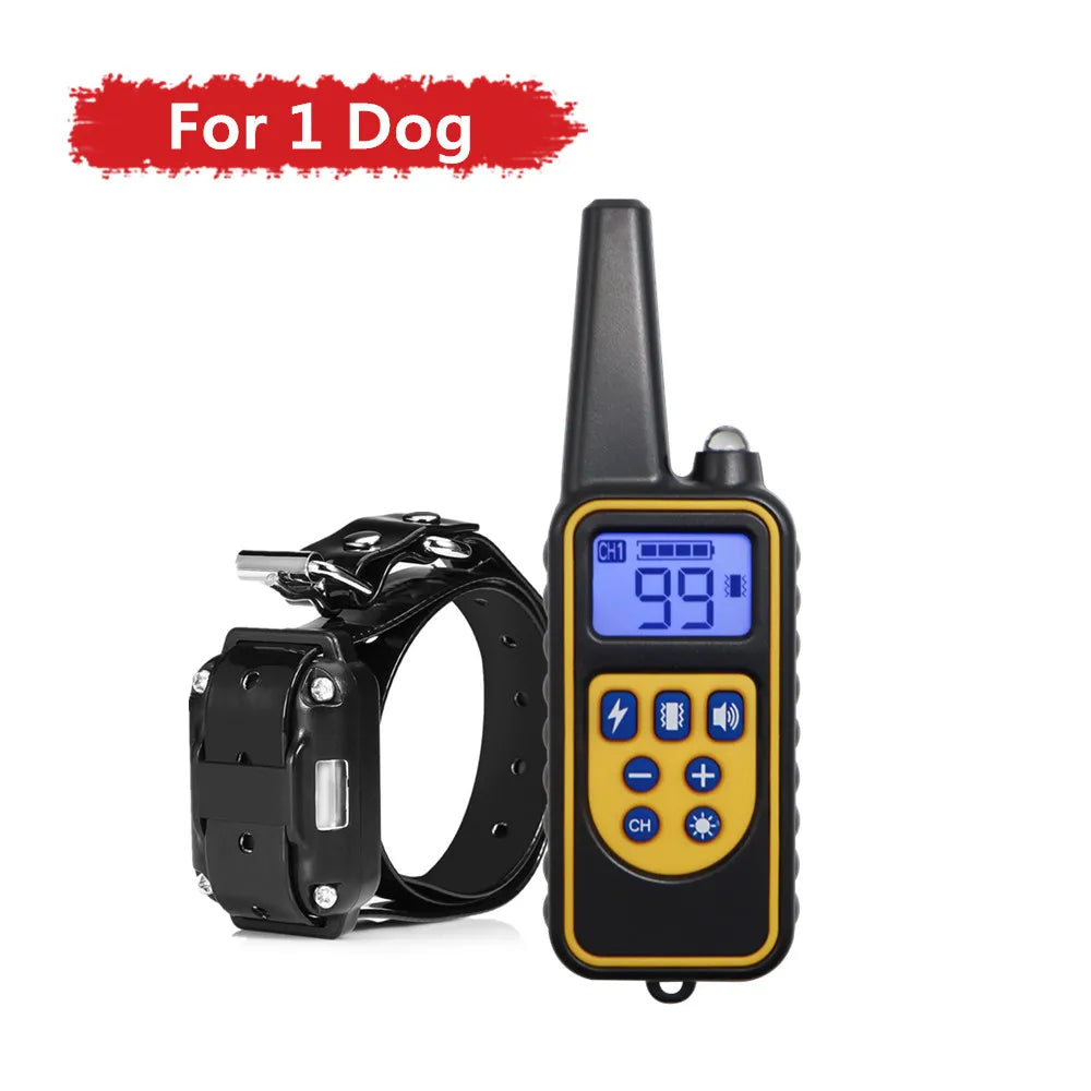 Coleira elétrica para treinamento de cães, antilatidos, à prova d'água, recarregável, controle remoto para animais de estimação, para todos os tamanhos, choque, vibração, som