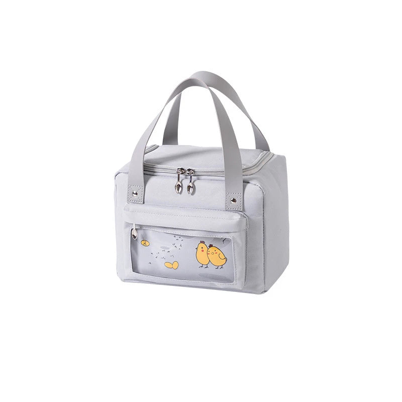 Lancheira térmica à prova d'água com isolamento térmico para mulheres e crianças, bolsa térmica Bento para piquenique ao ar livre, recipiente para armazenamento de alimentos