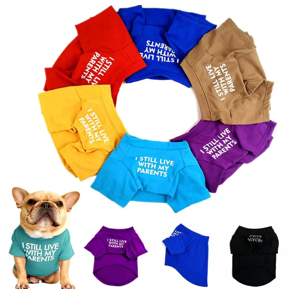 Roupas para cães, gatos e outros animais de estimação, coletes, roupas para cães pequenos, roupas de algodão da moda para buldogue francês, camiseta para animais de estimação, fantasia de chihuahua