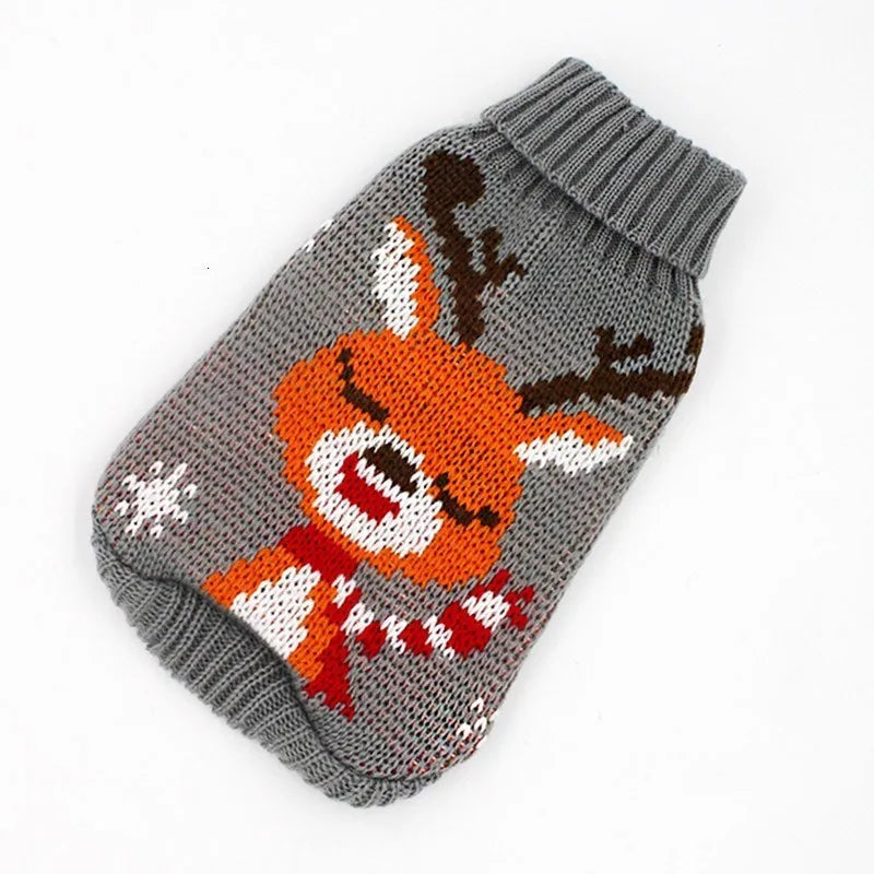 Roupas de cachorro de desenho animado de Natal, suéter quente para gatos, suéter para cães pequenos, roupas para animais de estimação, casaco de tricô, pano de crochê, jersey Perro 30S1