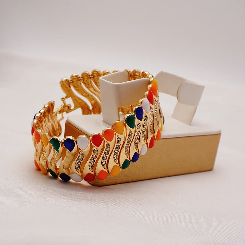 Conjuntos de joias finas 2023 para mulheres, presentes de casamento, colar, pulseira, brincos, anel, joias com contas africanas