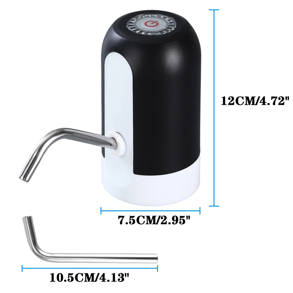 Bomba para garrafa de água com carregamento USB, dispensador elétrico automático de água, bomba para garrafa de água, interruptor automático, dispensador de bebidas