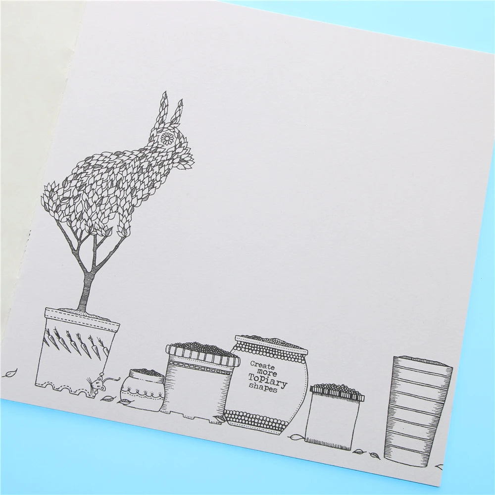 Livro de colorir Secret Garden, edição em inglês, com 24 páginas, para crianças e adultos, para aliviar o estresse, matar o tempo, pintar e desenhar