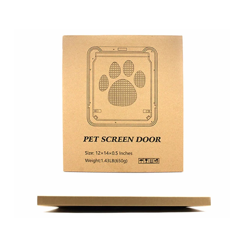 Porta de plástico com trava de 4 vias para animais de estimação, cães grandes, gatos, tela, janela, portão de segurança, túnel para animais de estimação, cerca para cães, porta de acesso livre para casa