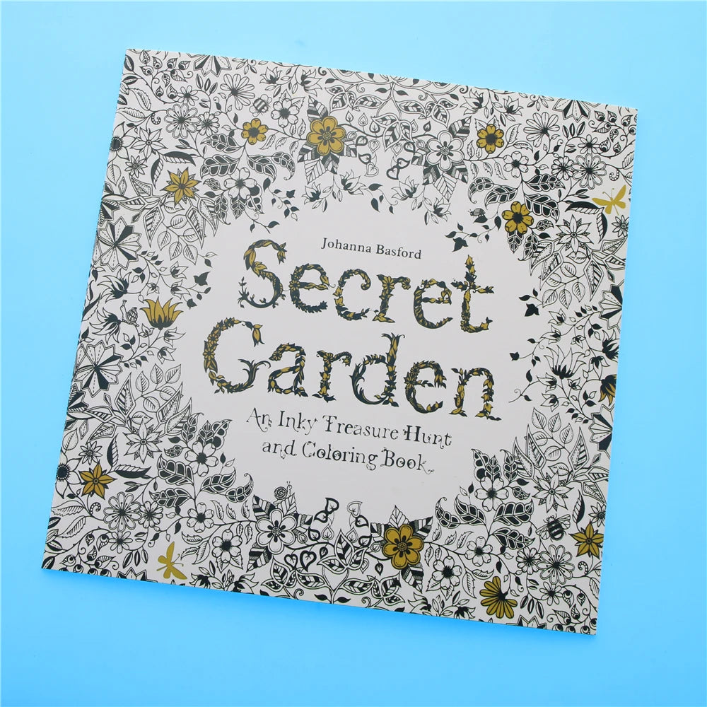 Livro de colorir Secret Garden, edição em inglês, com 24 páginas, para crianças e adultos, para aliviar o estresse, matar o tempo, pintar e desenhar