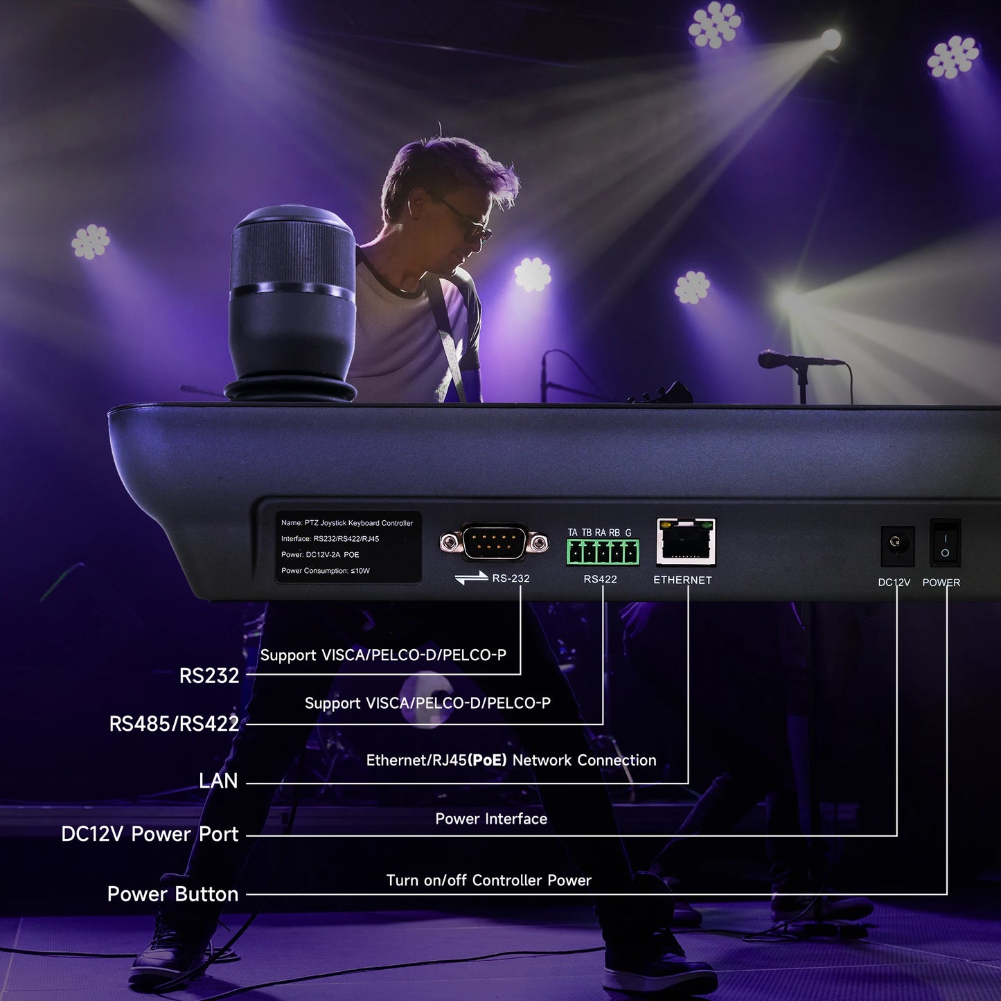 Câmera de conferência PTZ 4K com zoom de 30X e 3 unidades, rastreamento automático por IA, USB + HDMI + SDI + LAN POE e controlador de joystick para câmera PTZ IP KB300PRO