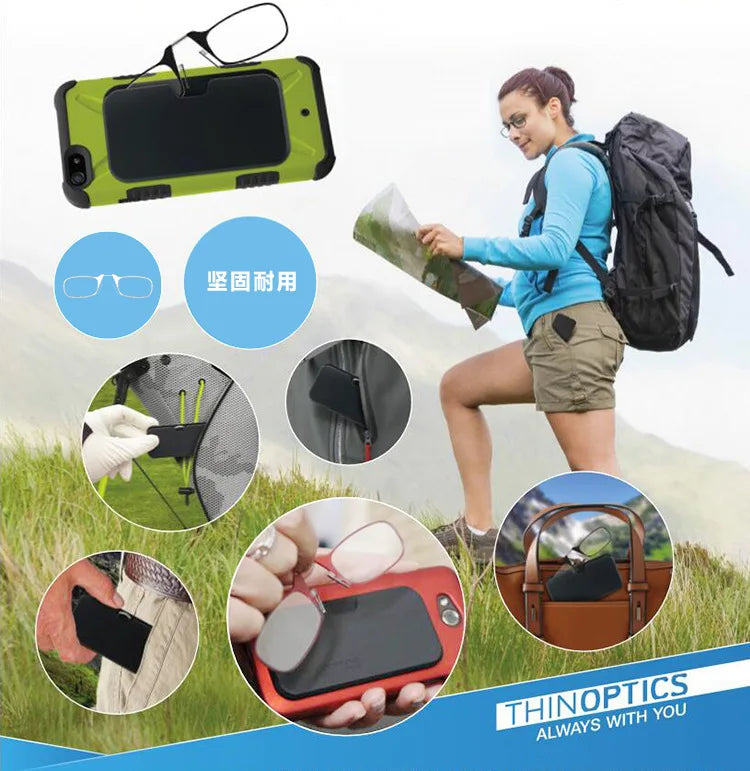wholesale presbyopic silicon mini clip nose bridge Portable 3M stick on phone reading glasses 1.0 to 3.5