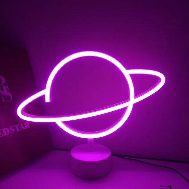 Luz de neon LED USB para letreiro, lâmpada noturna de flamingo para festas de Natal, decoração de casamento, presente para casa, luz de neon em forma de coração