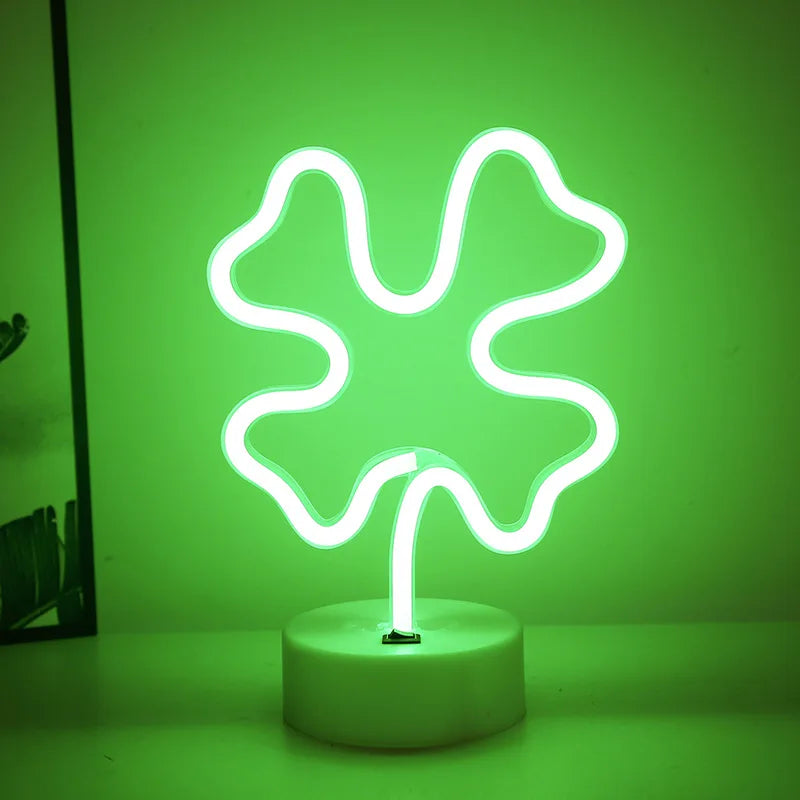 Luz de neon LED USB para letreiro, lâmpada noturna de flamingo para festas de Natal, decoração de casamento, presente para casa, luz de neon em forma de coração