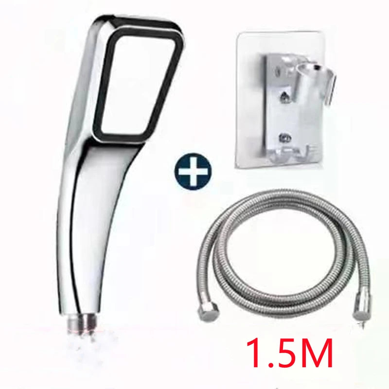 Chuveiro de alta pressão com 300 furos, economia de água e fluxo de chuva com bico pulverizador ABS cromado, acessórios quadrados para banheiro