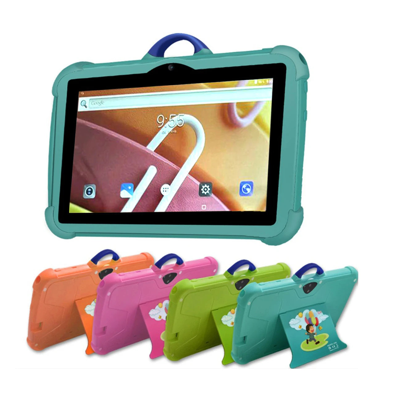 Tablet infantil 2025, tela IPS HD de 7 polegadas, processador quad core, 4 GB de RAM, 64 GB de ROM, tablet para crianças com capa protetora