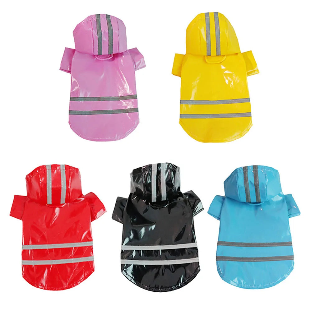 Capa de chuva para cachorro, roupas refletivas para filhotes de estimação, jaqueta de chuva para cachorro pequeno, à prova d'água, yorkshire, poodle, bichon, pomeranian, schnauzer, corgi