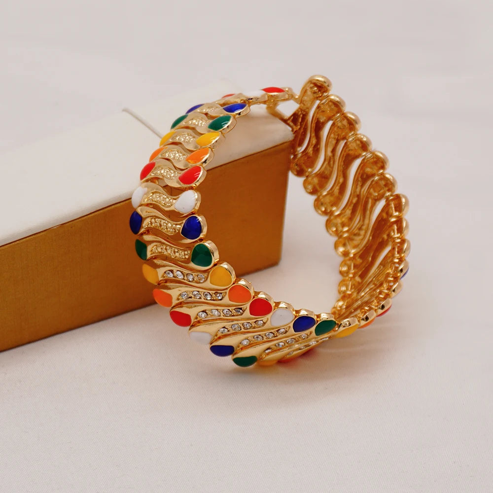Conjuntos de joias finas 2023 para mulheres, presentes de casamento, colar, pulseira, brincos, anel, joias com contas africanas