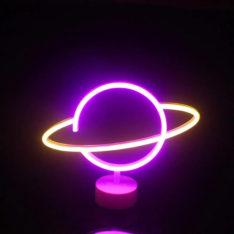 Luz de neon LED USB para letreiro, lâmpada noturna de flamingo para festas de Natal, decoração de casamento, presente para casa, luz de neon em forma de coração