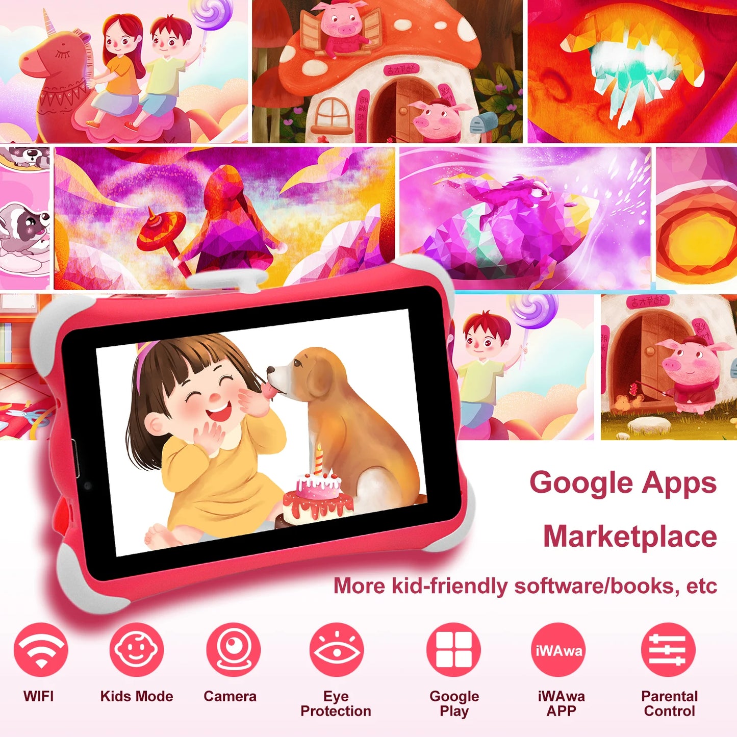Tablette para crianças com sim, wintouch kids tablet 7 Polegada 8gb android 5.0 gms comprimidos 3g cartão sim tablet pc