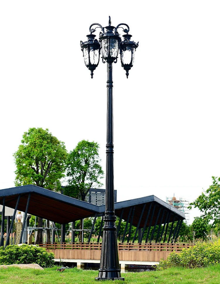 (H≈2,3M) Luzes de jardim, luzes de rua, gramado, flores, luzes de parque, à prova d'água, para áreas externas, vila, postes altos, luzes de paisagem