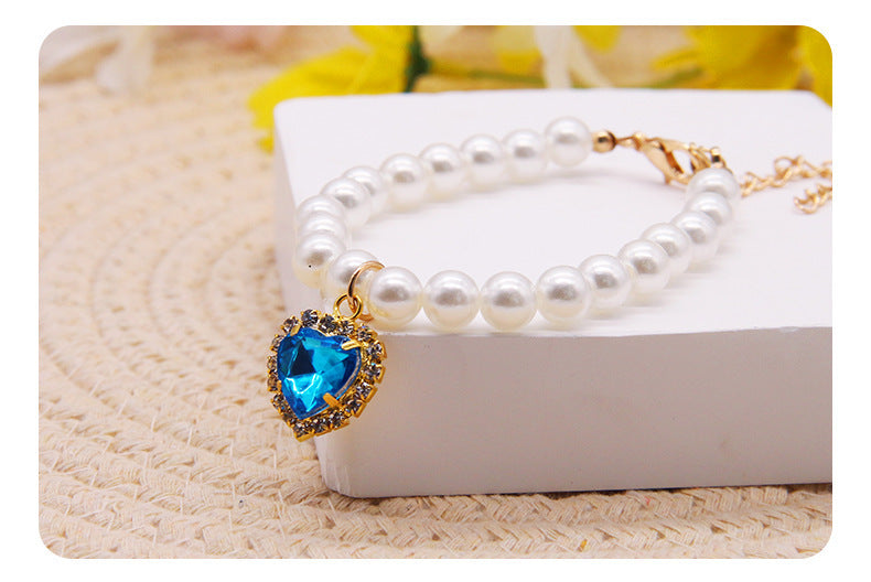 Pet Pearl Collar Dog Princess Necklace Cat Jewelry Cute Collar Puppy Accessories Dog Kitten Chain Chihuahua Wedding Jewelry Gift