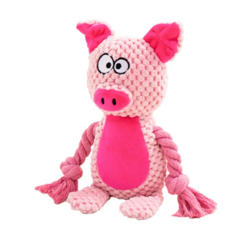Brinquedo de empurrar fofo para animais de estimação, cachorro, auto-alívio, vocalização, elefante, raposa, gato, ranger de dentes e morder, brinquedo interativo de limpeza e mastigação