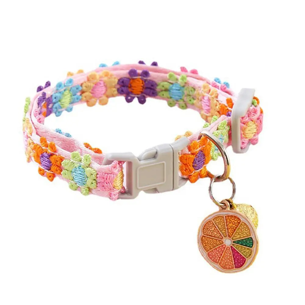 Pet Collar Adjustable Colorful Lace Flower Cat Collar Puppy Accessory Necklace Pet Collar Kitten Cute Dog Bell Cat Product