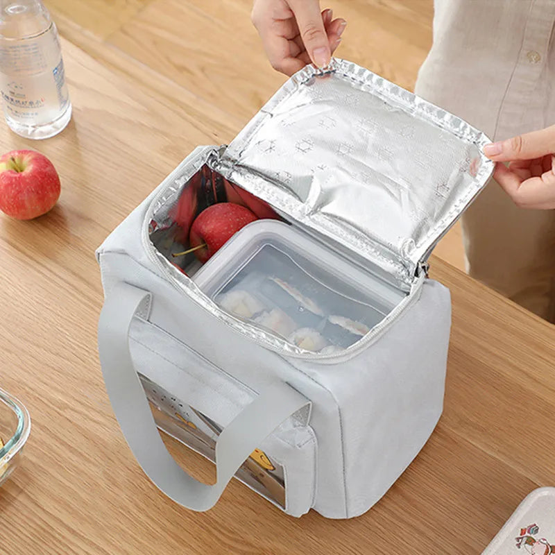 Lancheira térmica à prova d'água com isolamento térmico para mulheres e crianças, bolsa térmica Bento para piquenique ao ar livre, recipiente para armazenamento de alimentos