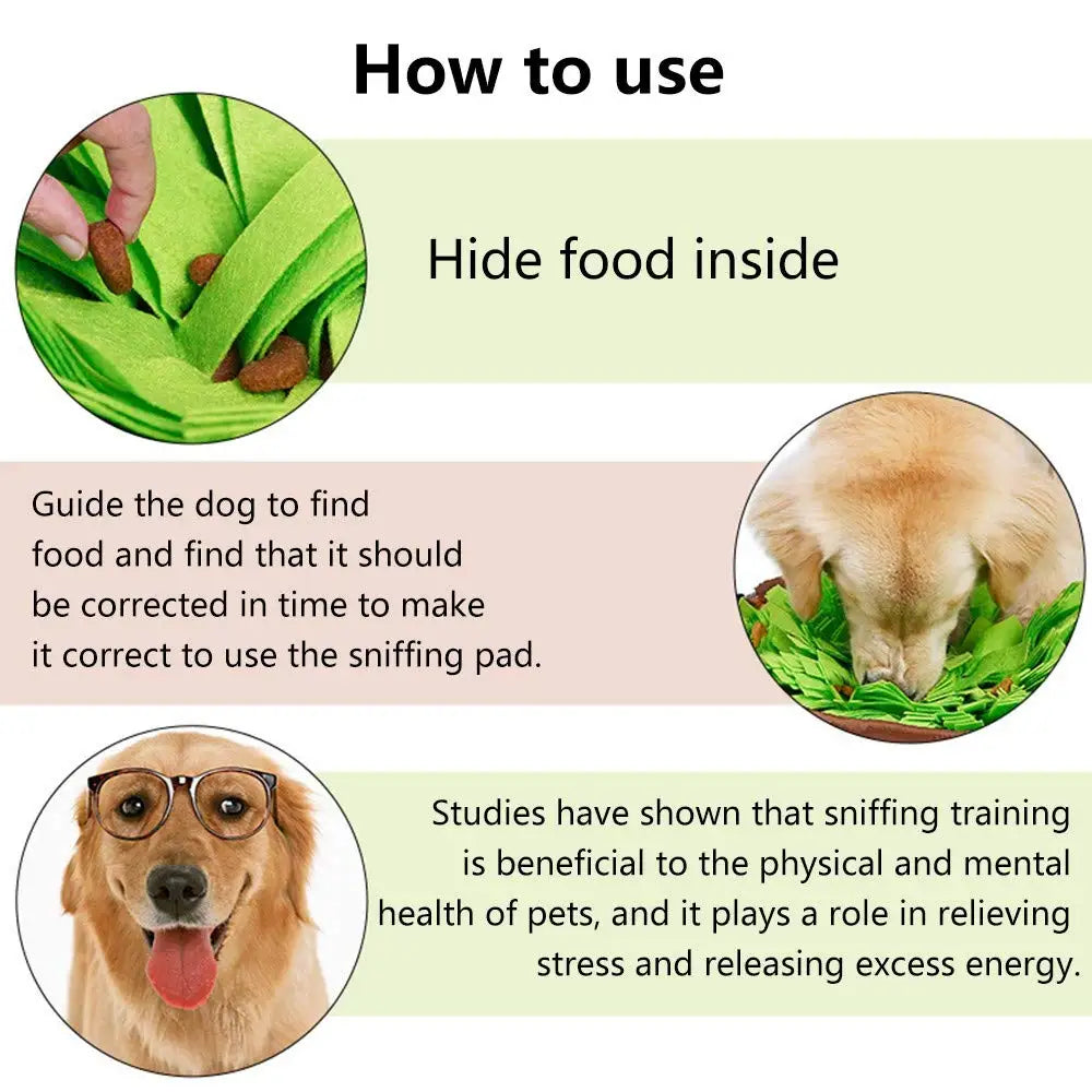Tapete de farejar para cães, jogo interativo de alimentação para aliviar o tédio, estimula habilidades naturais de busca por comida para gatos e cães, tigela para viagem