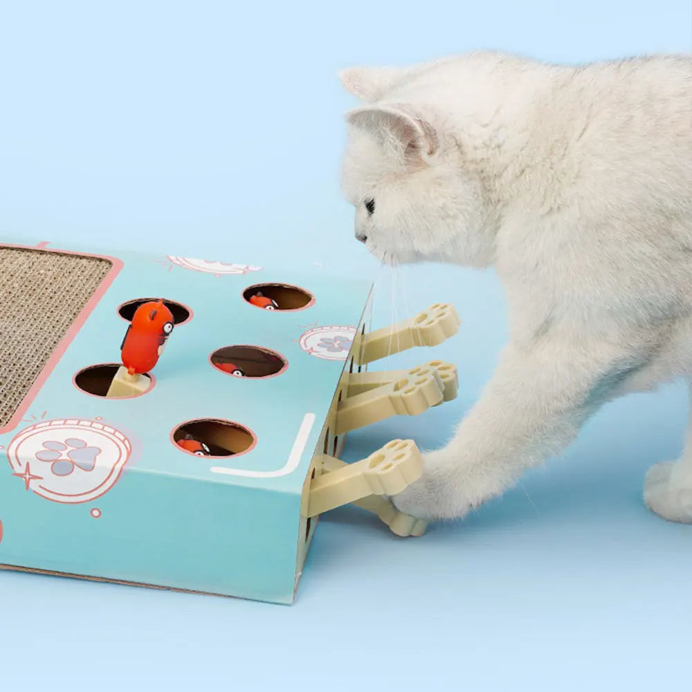 Brinquedo para gatos Whack-a-Mole, brinquedo para arranhar gatos, descanso para garras, brinquedo interativo divertido para gatos, suprimentos multifuncionais para gatos