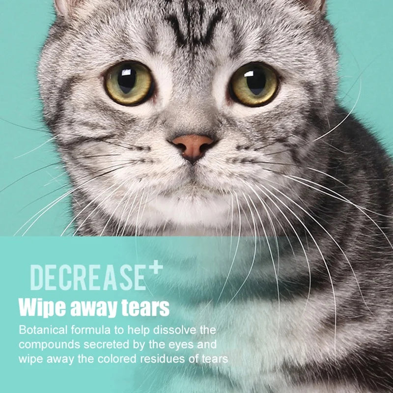 Lenços umedecidos para cães e gatos, lenços umedecidos para marcas de lágrimas, produtos de limpeza universais sem irritação, 130 lenços em lata
