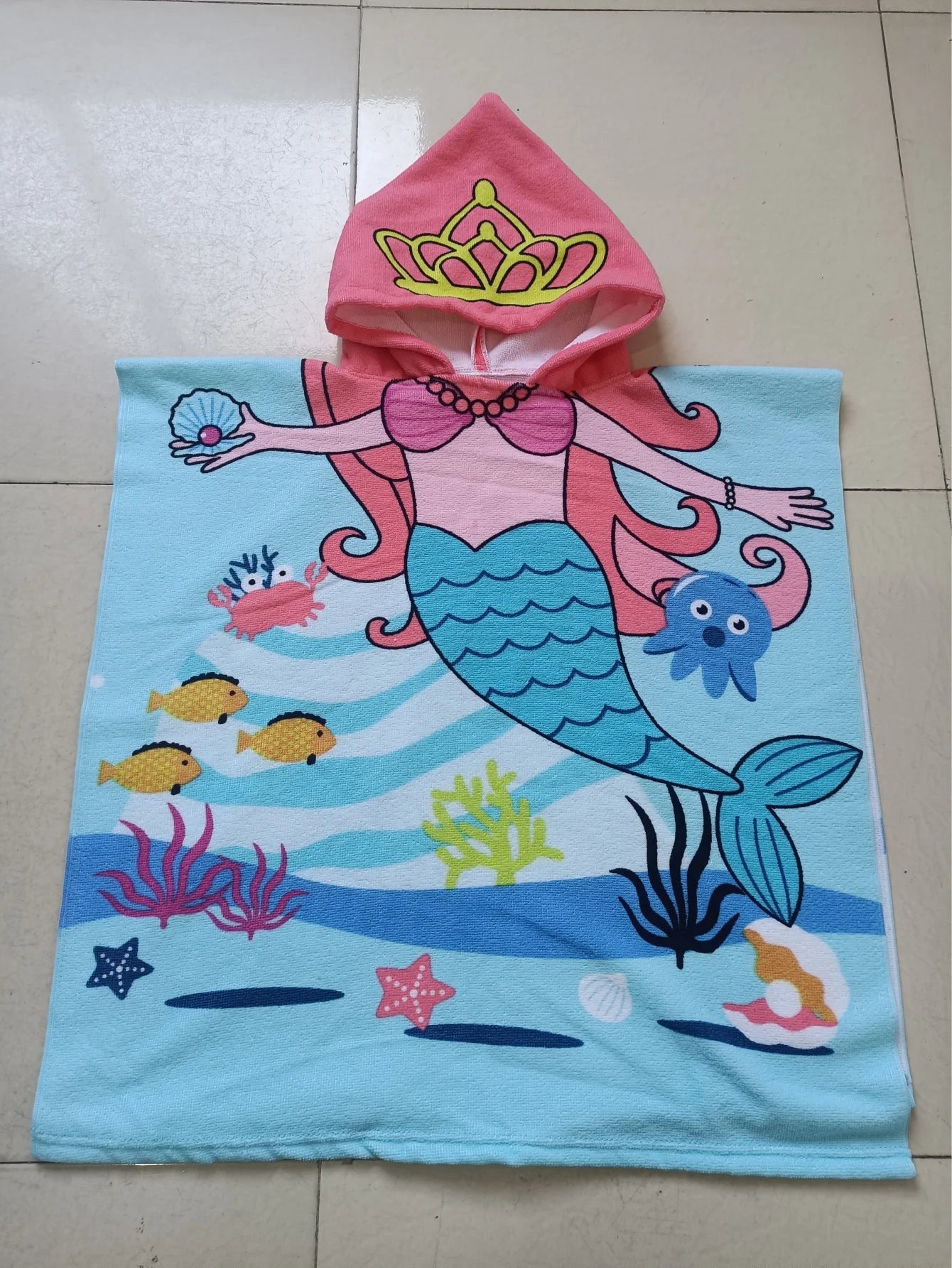 girl Bathrobe Newborn Towel for Kids Dress Up Kids Poncho Cape Kids Unicorn pattern Beach Towel Poncho Hooded Baby