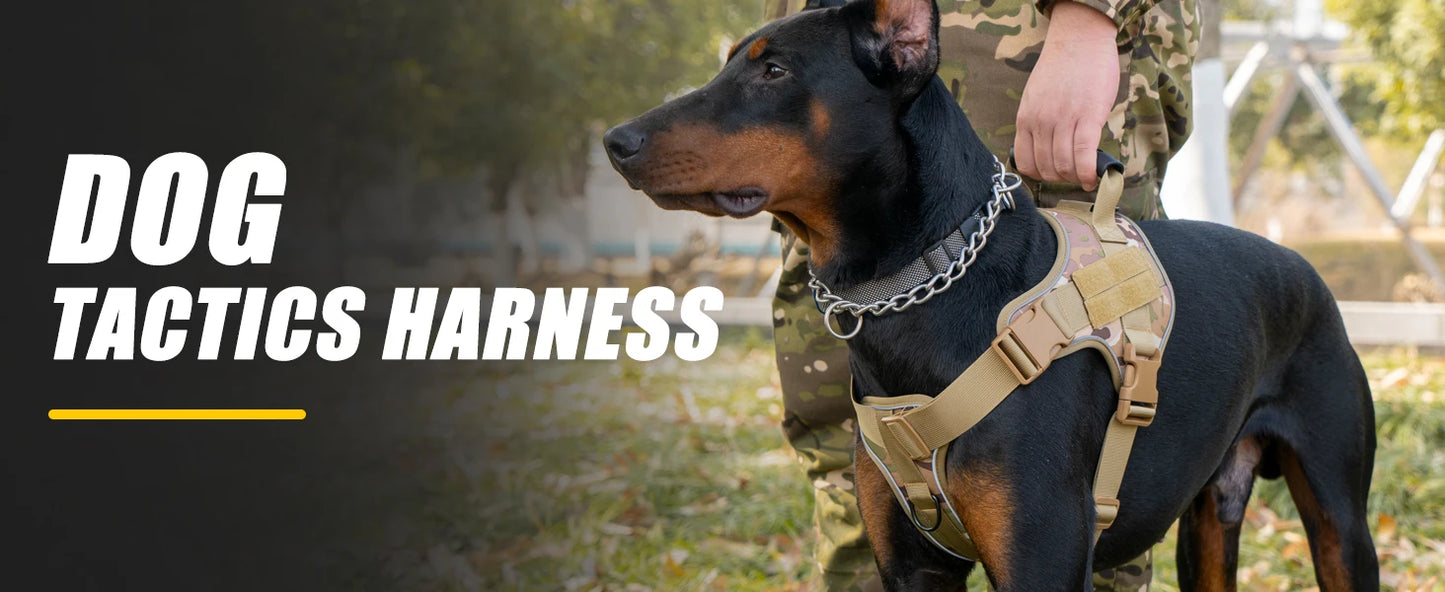 Arnês tático para cães, colete de treinamento para animais de estimação, Doberman Pinscher, arnês para cães de pequeno, médio e grande porte, à prova de explosão