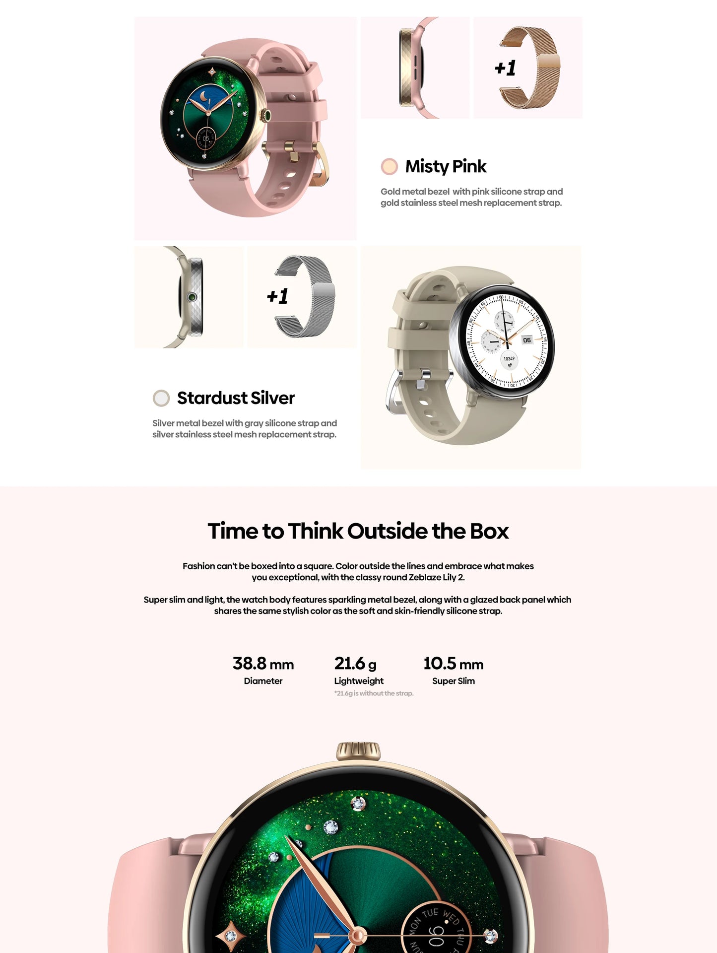 O NOVO Zeblaze Lily 2 2025, Smartwatch Feminino com Chamadas por Voz, Tela AMOLED de 1,2" e Pulseira Dupla, Relógio Inteligente Esportivo para Gestão da Saúde