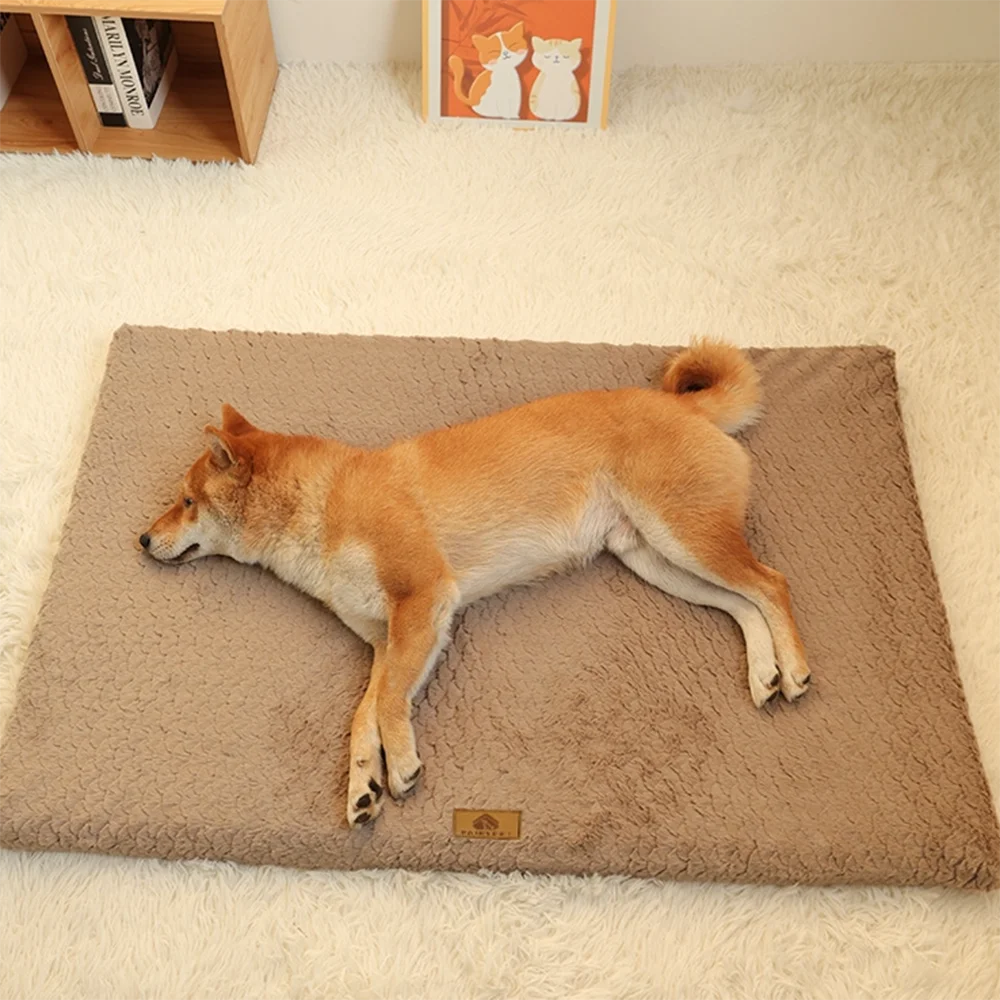 Cama para animais de estimação de espuma 3D com capa de pele sintética removível e lavável, cama ortopédica à prova d'água para cães, com fundo antiderrapante