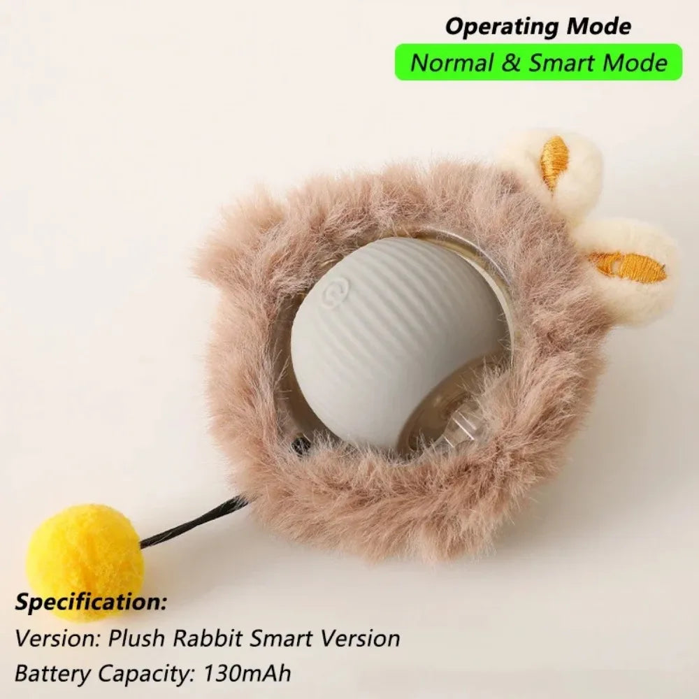 Novo brinquedo interativo para gatos, bola rolante automática, rabo falso, brinquedo elétrico inteligente recarregável para animais de estimação, treinamento para cães e gatos, imitação de rato