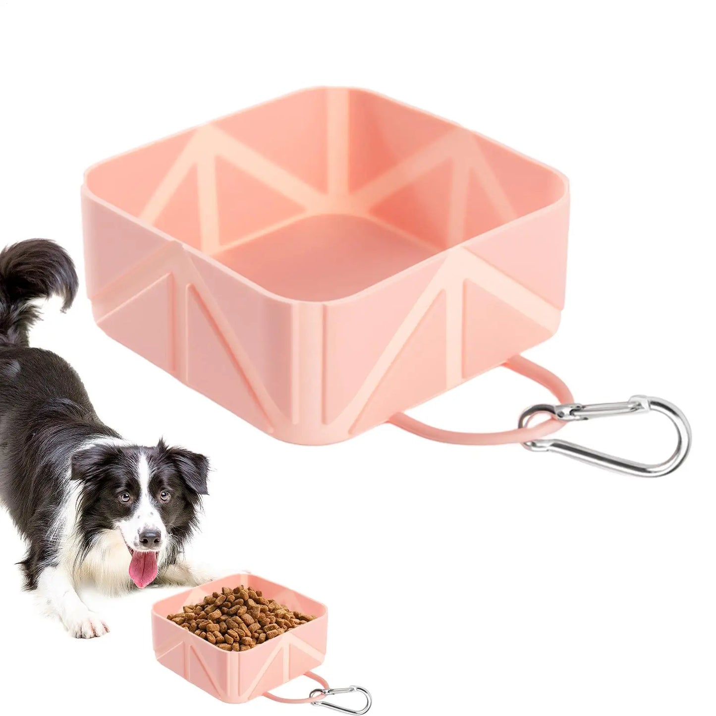 Foldable Dog Bowl 500ml Pet Food Container Dog food and water Feeder manual Pets Food dispenser for Puppy Kitten Car