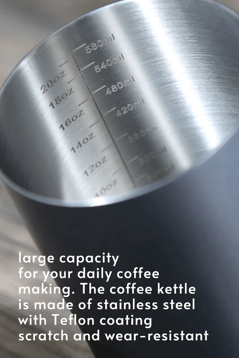 Aço inoxidável 304 600ml bico longo pescoço de ganso cafeteira expresso barista chaleira bule acessórios ferramentas