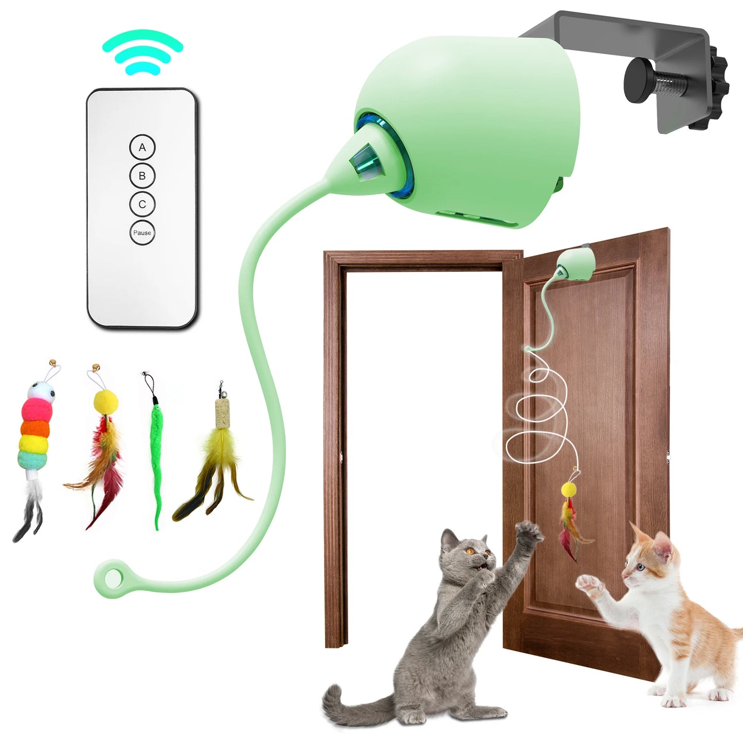 Brinquedos para gatos INKZOO, brinquedos interativos para gatos de interior, brinquedo interativo inteligente para gatinhos, brinquedo automático para ratos com 7 furos que mata toupeiras