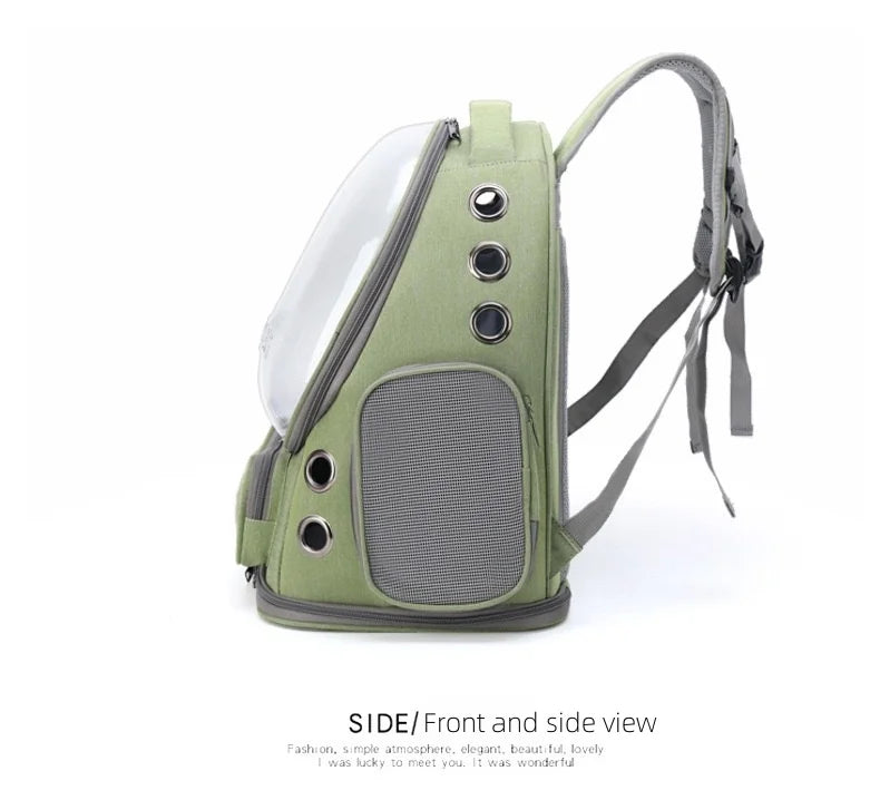 Mochila transparente para transporte de animais de estimação, essencial para viagens ao ar livre, para gatos e cães pequenos, design respirável, suprimentos premium e confortáveis para animais de estimação