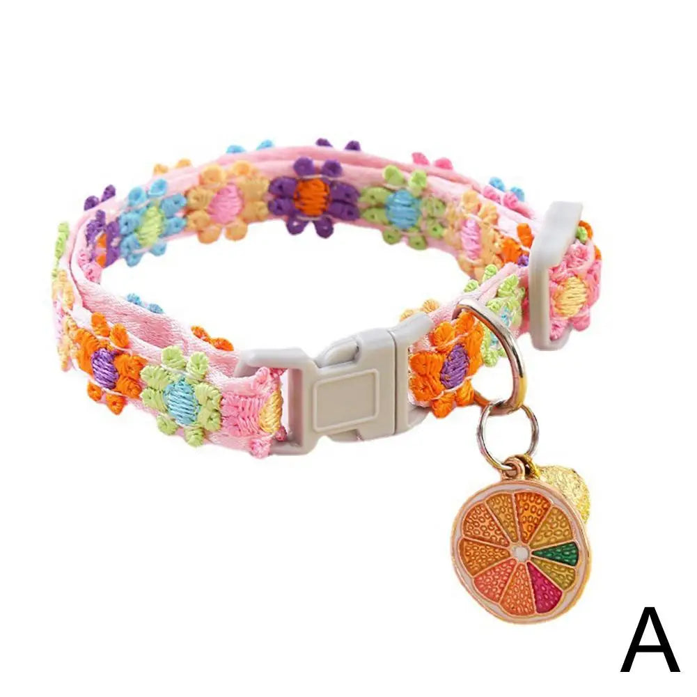 Pet Collar Adjustable Colorful Lace Flower Cat Collar Puppy Accessory Necklace Pet Collar Kitten Cute Dog Bell Cat Product