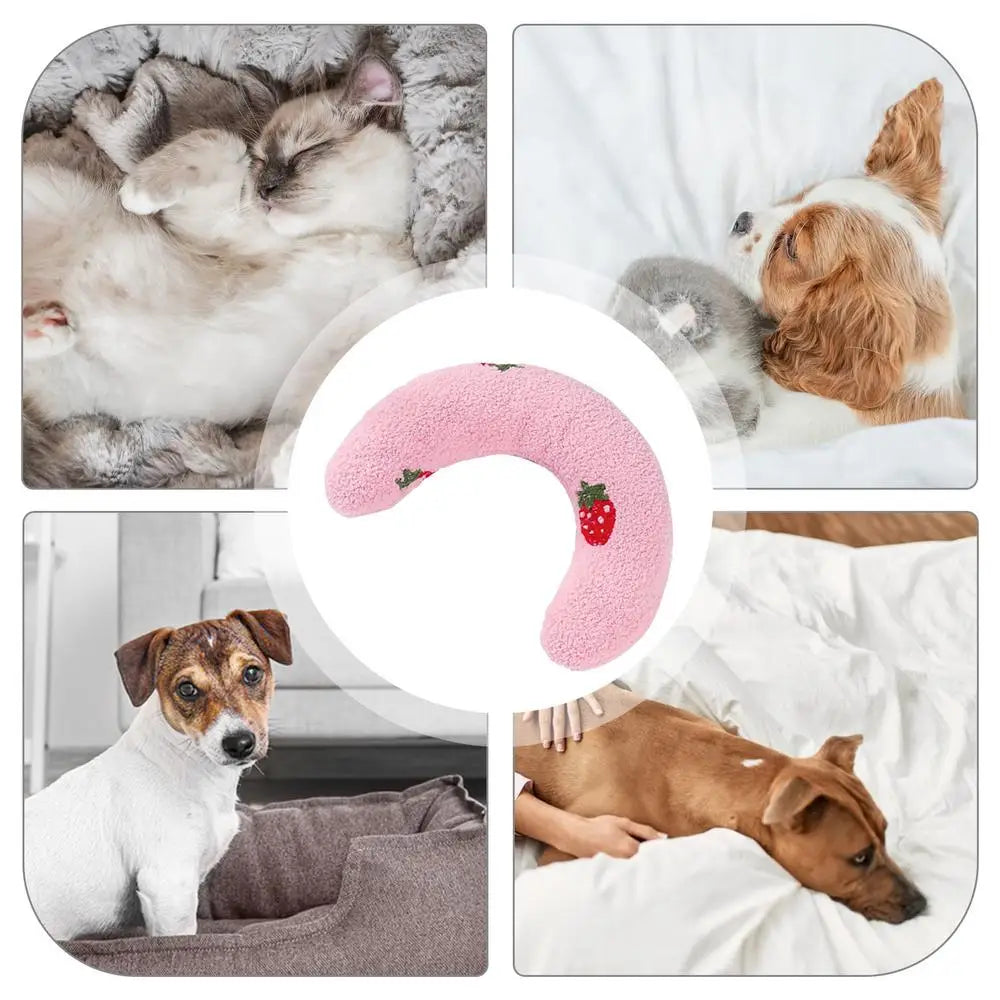 Almofadas para cães Almofada macia para cães Almofada decorativa Meio donut Brinquedo calmante para animais de estimação Almofada para filhotes Padrão bordado Almofada para cama de cachorro