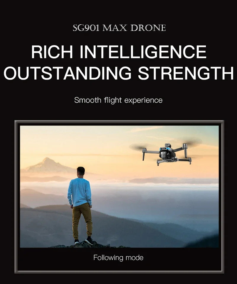 Drone SG901MAX GPS 8K HD profissional com câmera dupla 5G WIFI e tela 360°, anti-obstáculos, sem escovas, dobrável e quadricóptero