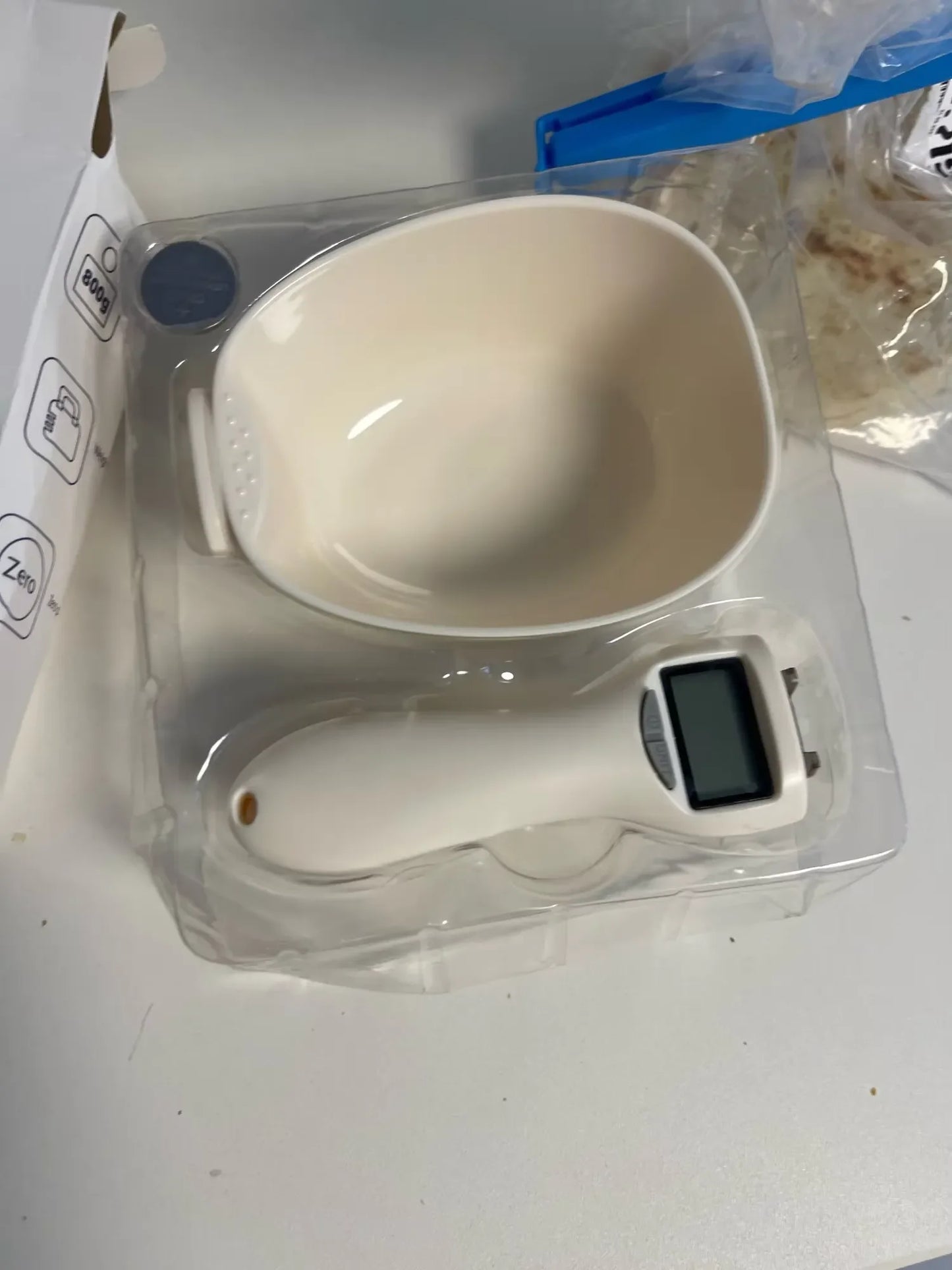 Balança de colher medidora de comida para animais de estimação, colher medidora digital de comida para cozinha, adequada para colher medidora de comida para cães e gatos
