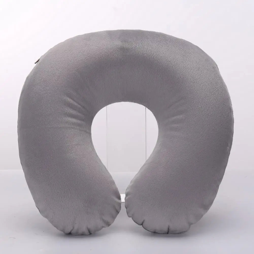 Travesseiro de pescoço em forma de U, travesseiro inflável para alívio da fadiga, travesseiro de viagem, encosto de cabeça para voo, almofada em forma de U para avião