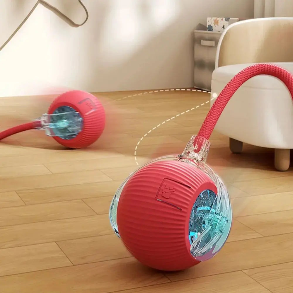 Novo brinquedo interativo para gatos, bola rolante automática, rabo falso, brinquedo elétrico inteligente recarregável para animais de estimação, treinamento para cães e gatos, imitação de rato