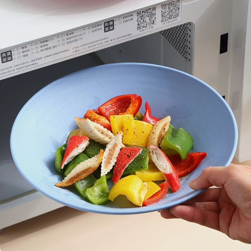 Tigela de sopa de palha de trigo, utensílios de mesa de plástico para micro-ondas, tigelas de salada de frutas, pratos de macarrão para cereais, pratos de jantar, utensílios de cozinha