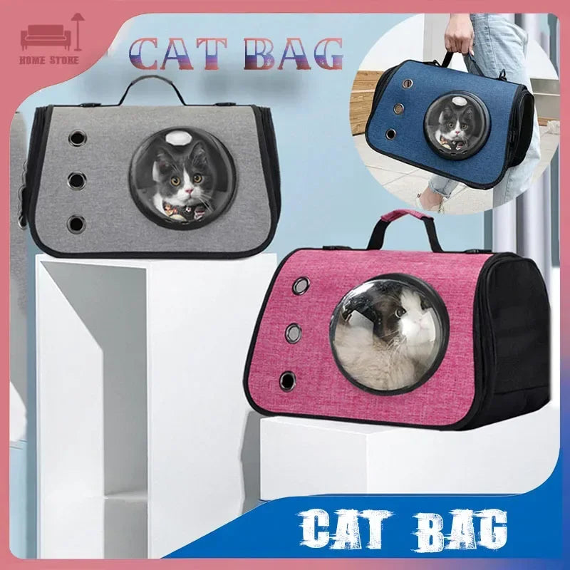 Bolsa portátil para gatos, bolsa de ombro dobrável, bolsa transversal para animais de estimação, bolsa de malha respirável para passeios, suprimentos para cães e gatinhos