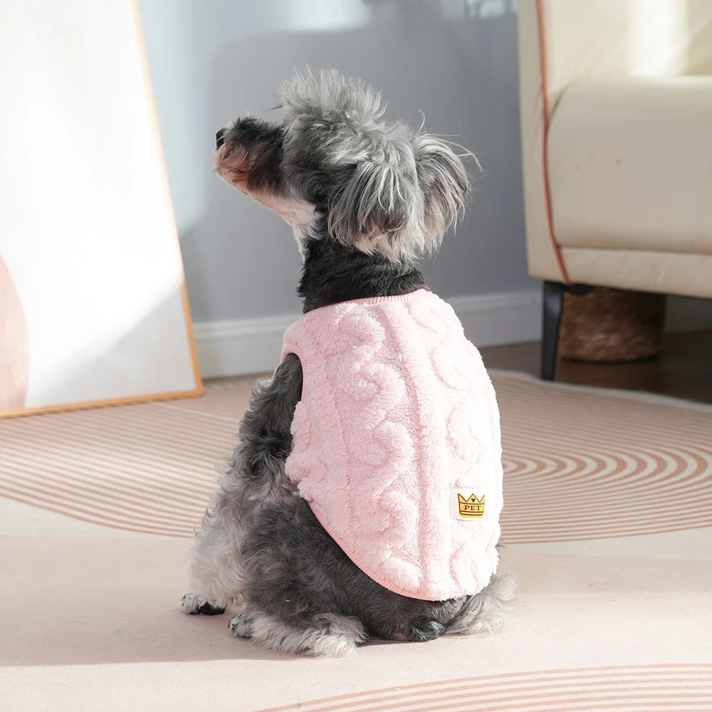 Roupas de lã macia para cães pequenos, suéter para gatos, outono e inverno, colete quente para filhotes, traje para buldogue francês e yorkshire
