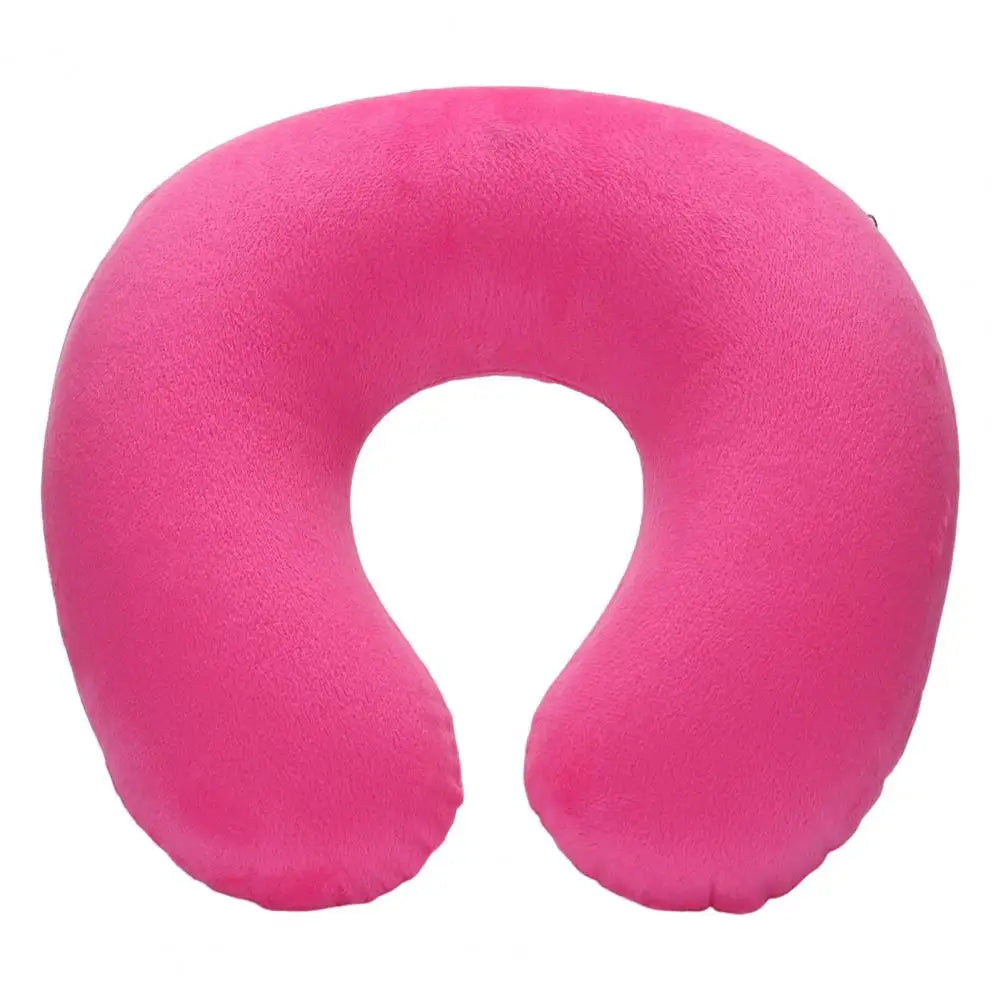 Travesseiro de pescoço em forma de U, travesseiro inflável para alívio da fadiga, travesseiro de viagem, encosto de cabeça para voo, almofada em forma de U para avião
