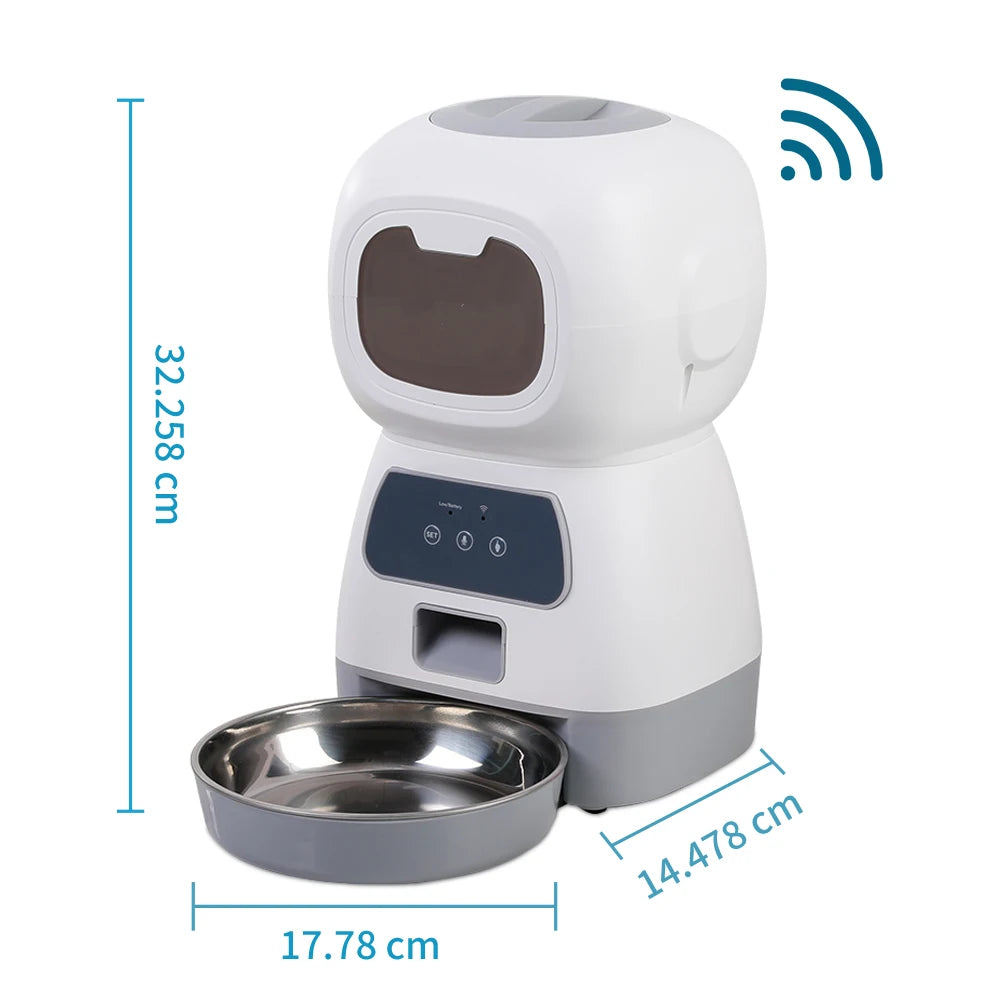 Pet shop online 3.5L Automatic Pet Feeder For Cats WiFi Smart Swirl Slow Dog Feeder With Voice Recorder Large Capacity Timing Cat Food Dispenser