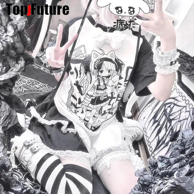 Mulheres Y2K Garota sangrenta punk Harajuku Gótico Lolita doente ferido colar curto Halloween cosplay adereços subcultura Gargantilhas Gargantilha