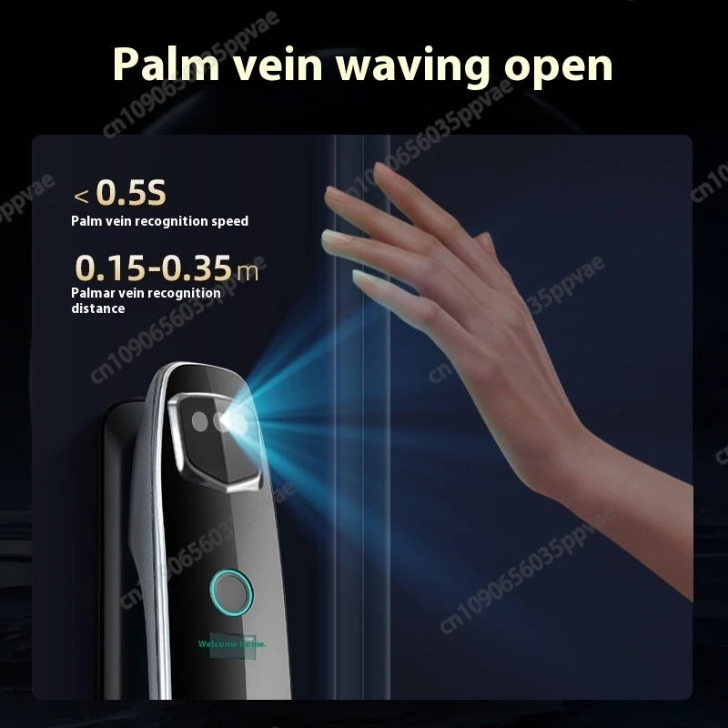 Fechadura de porta inteligente com reconhecimento facial 3D, anti-arrombamento e anti-arrombamento, totalmente automática, trava de impressão digital com senha, interfone, fechadura de porta inteligente