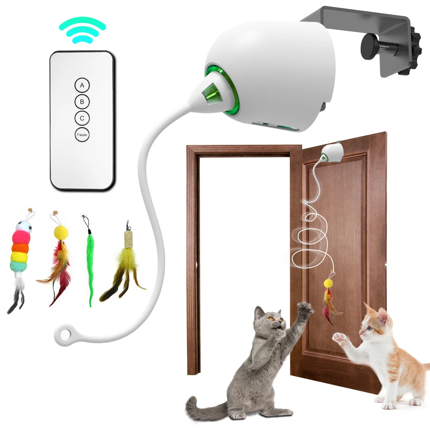 Brinquedos para gatos INKZOO, brinquedos interativos para gatos de interior, brinquedo interativo inteligente para gatinhos, brinquedo automático para ratos com 7 furos que mata toupeiras